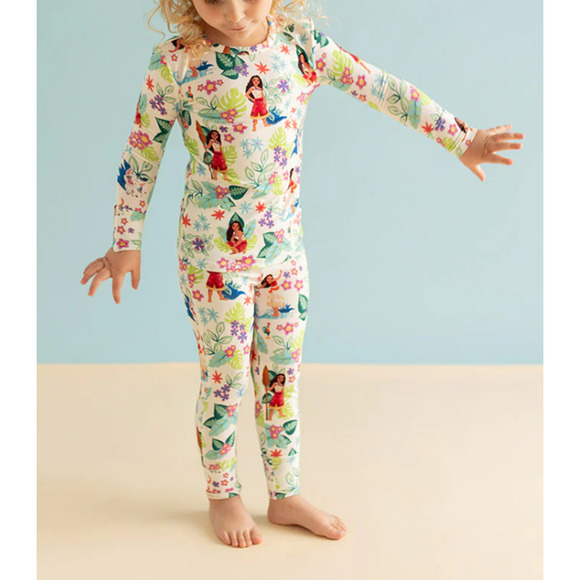 Posh Peanut Other - NWT Posh Peanut Disney Moana Bamboo Pajamas Girls Size 7-8 Years Pua Soft Floral